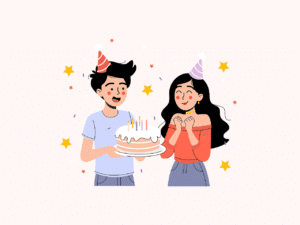foto de aniversário 2 pessoas em uma festa de aniversário