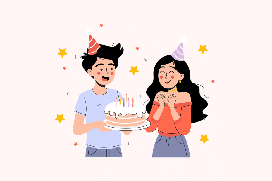foto de aniversário 2 pessoas em uma festa de aniversário